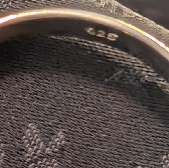 Genuine Garnet Solid Sterling Silver Ring Size 9.5 - Picture 5 of 7